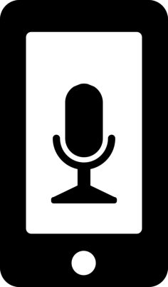 Microphone Voice Interface Symbol On Phone Screen Stencil Svg Vector, Free Vectors File